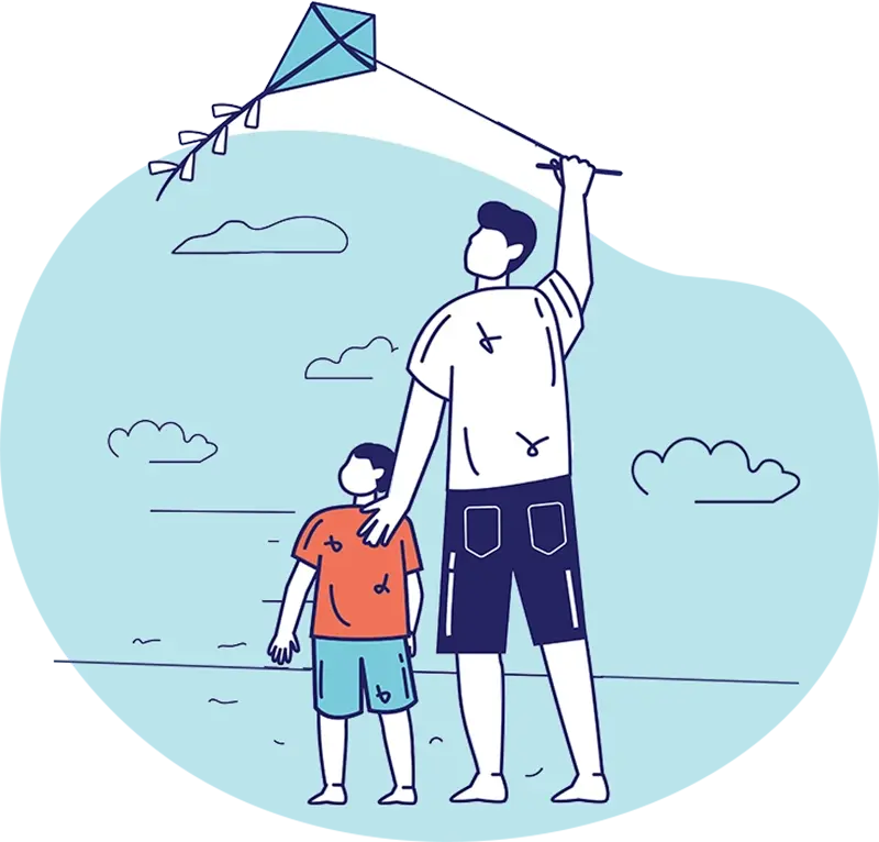 Select Wisely Father and Son with Kite