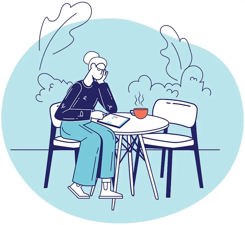 Select Wisely Medicare Senior Reading with Coffee