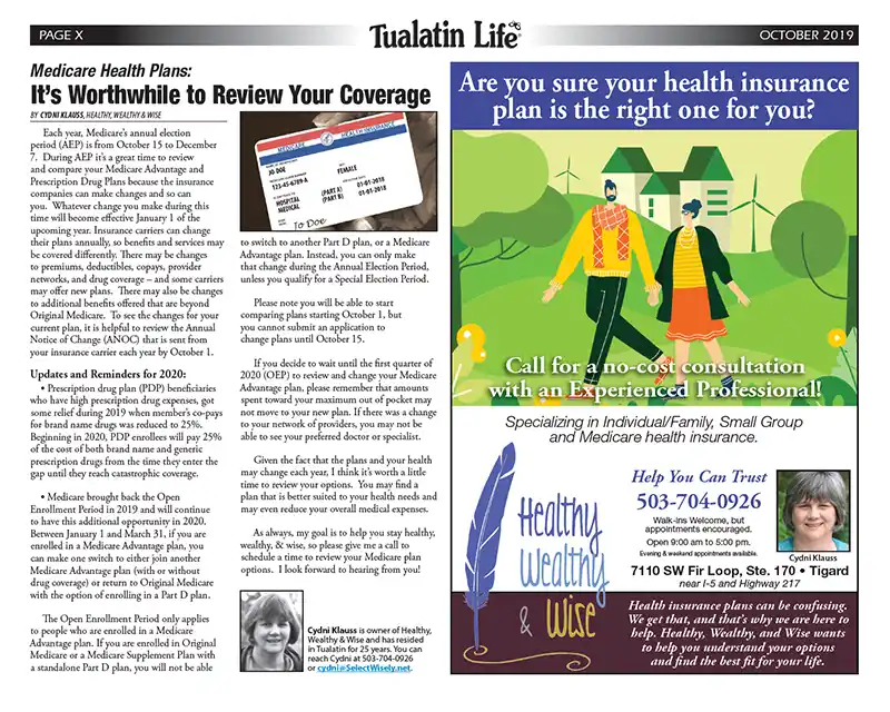 Select Wisely Tualatin Life Article