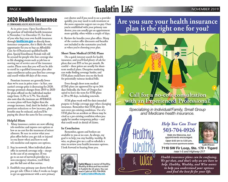 Select Wisely Tualatin Life Article