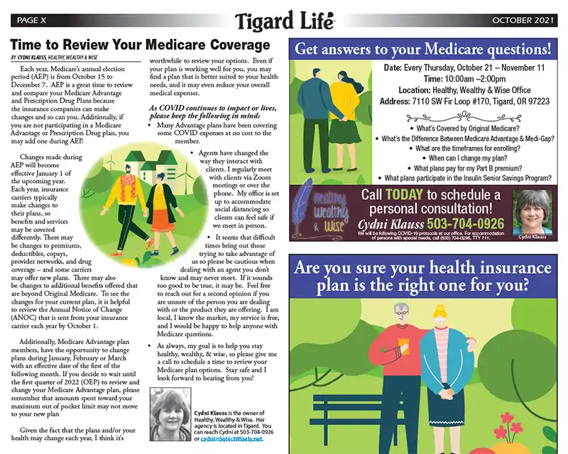 Select Wisely Tualatin Life Article