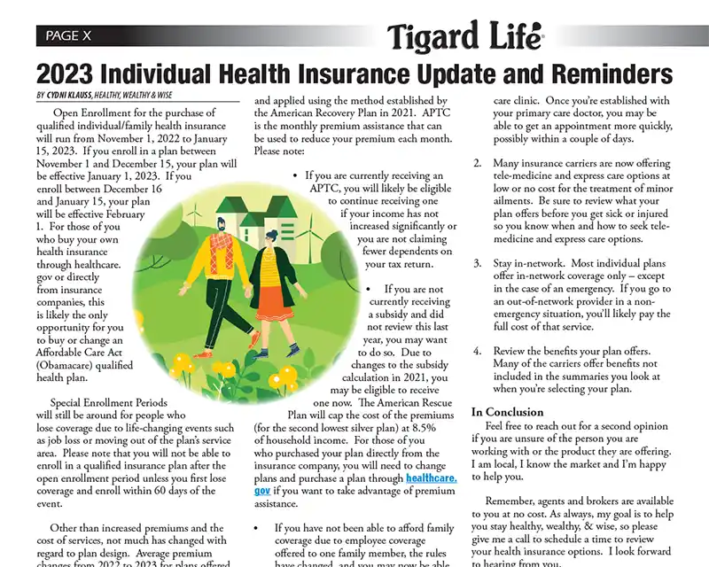 Select Wisely Tualatin Life Article