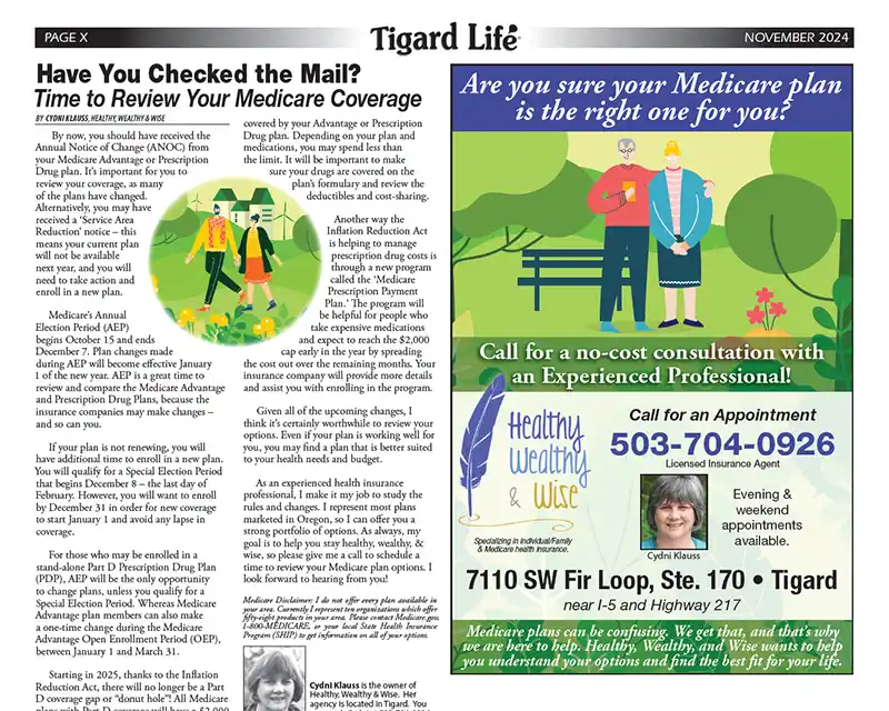 Select Wisely Tualatin Life Article