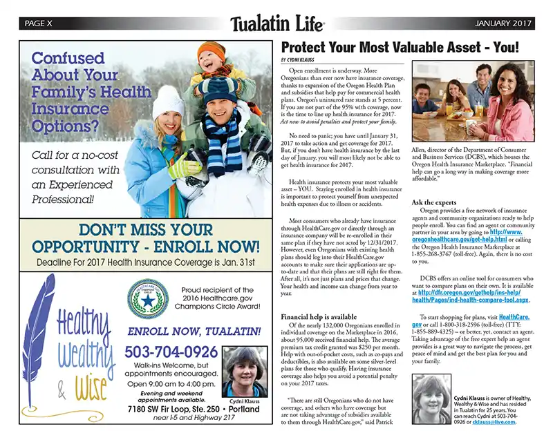 Select Wisely Tualatin Life Article