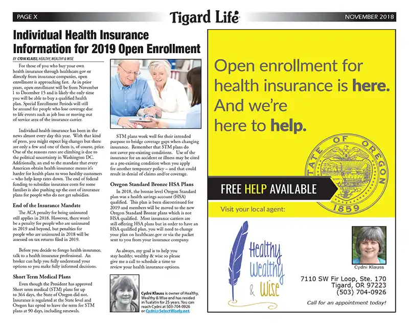 Select Wisely Tualatin Life Article