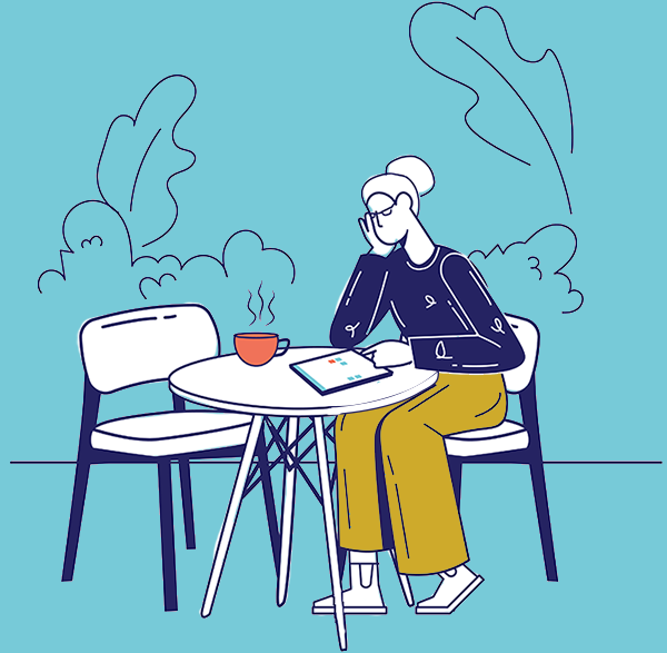 Select Wisely Woman Reading Illustration